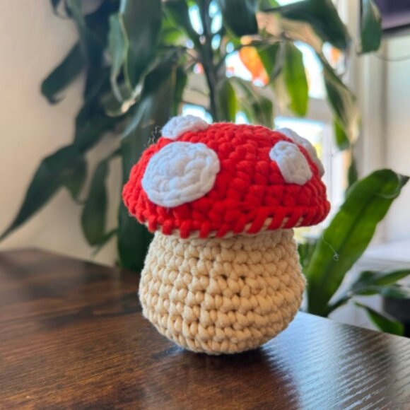 *Pre-Made Plushie* The Woobles Mushroom House (Book Pattern Exclusive w/mod) - Picture 7 of 9